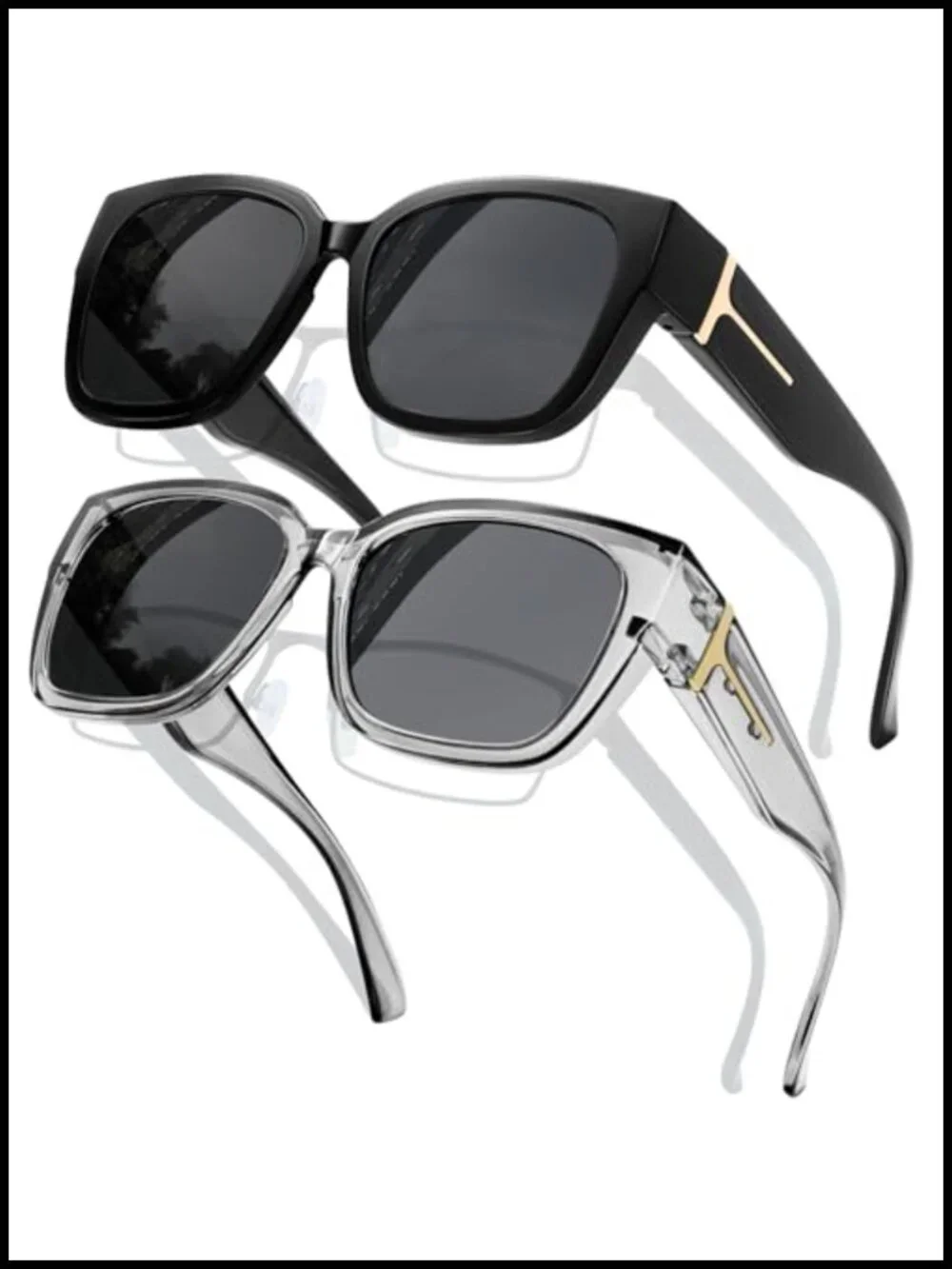 Polarized Fit Over Sunglasses Oversized Square Frame TR90 Wrap Around Shades 2